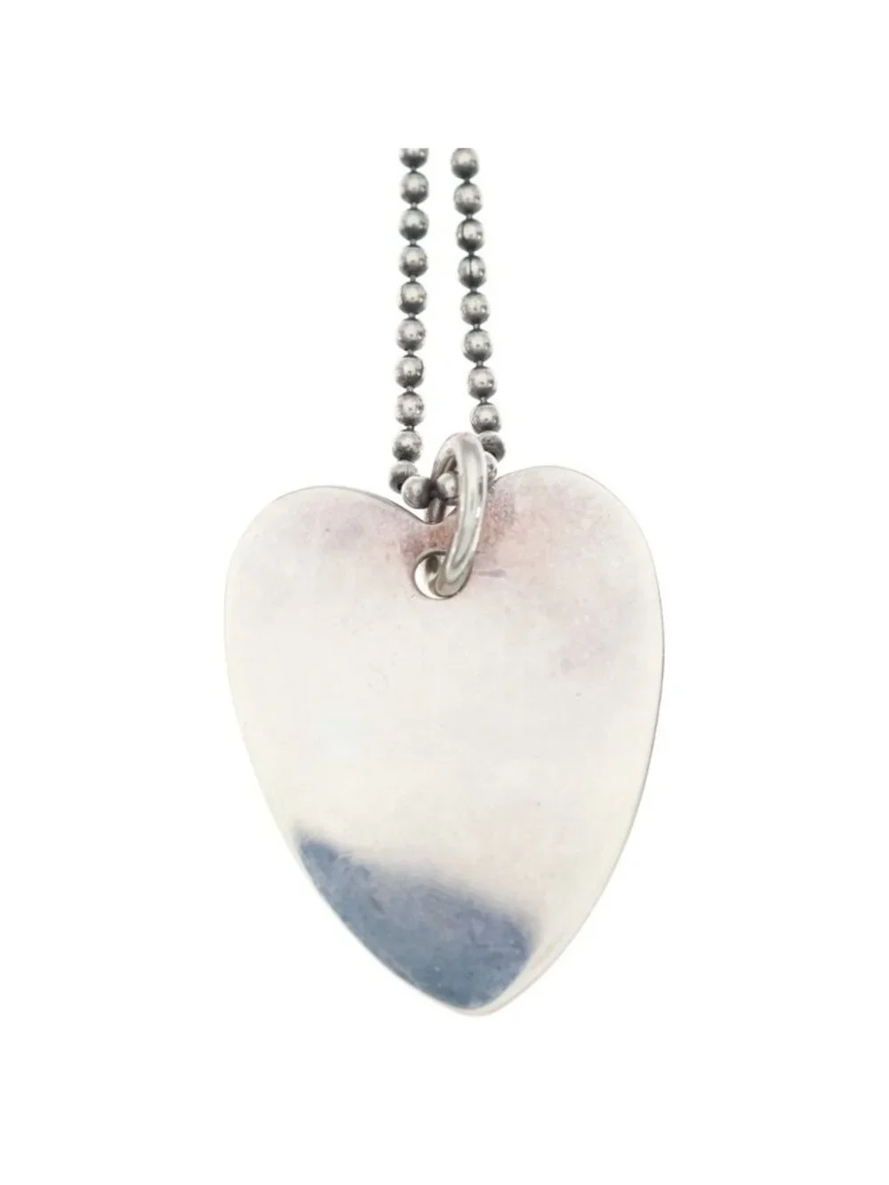 Gucci Heart Plate Necklace Ballchain Silver